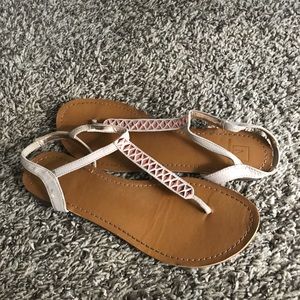 Material girl tan fancy flip flops